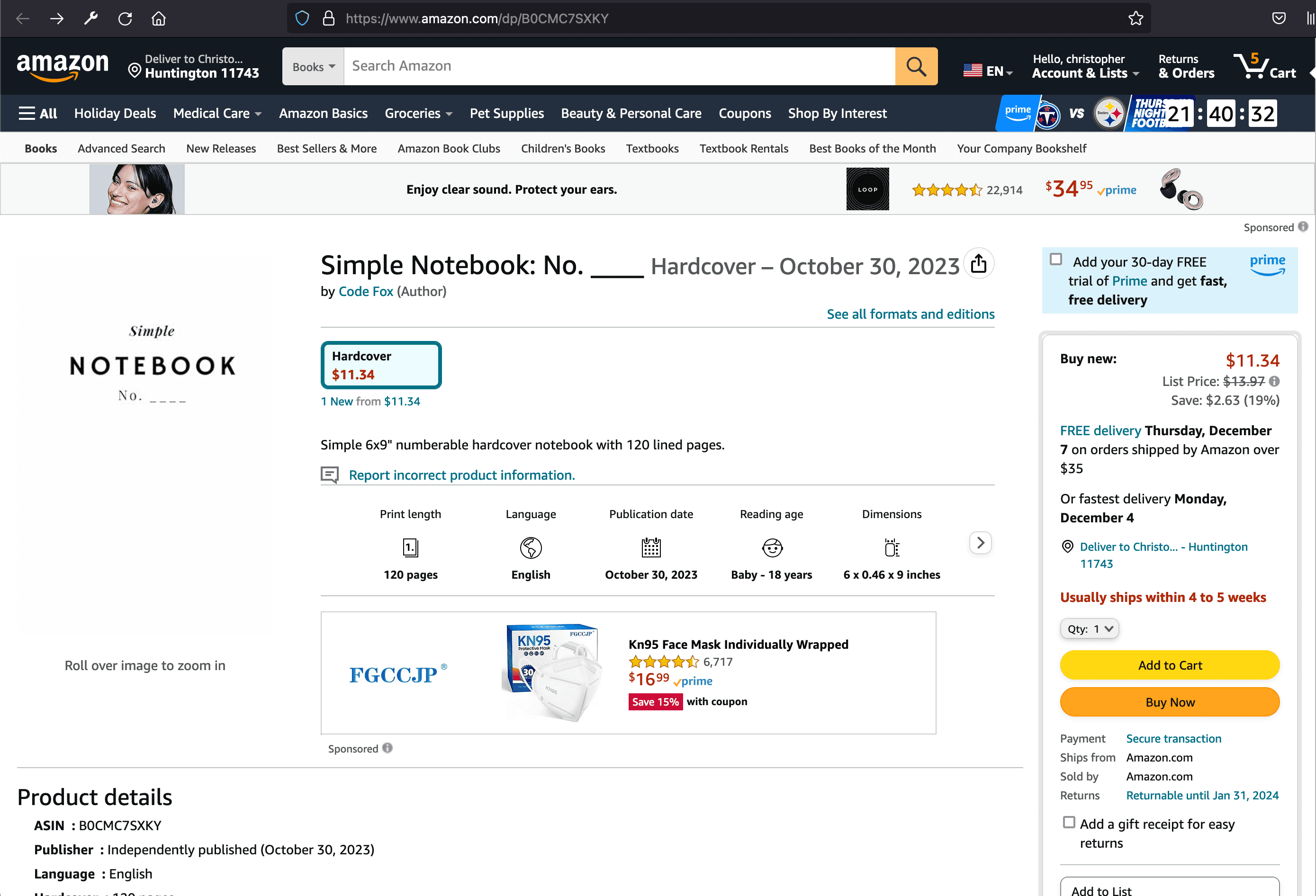 Simpe Notebook on Amazon